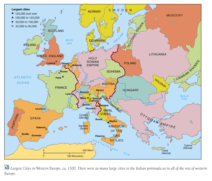 europe 1500 map